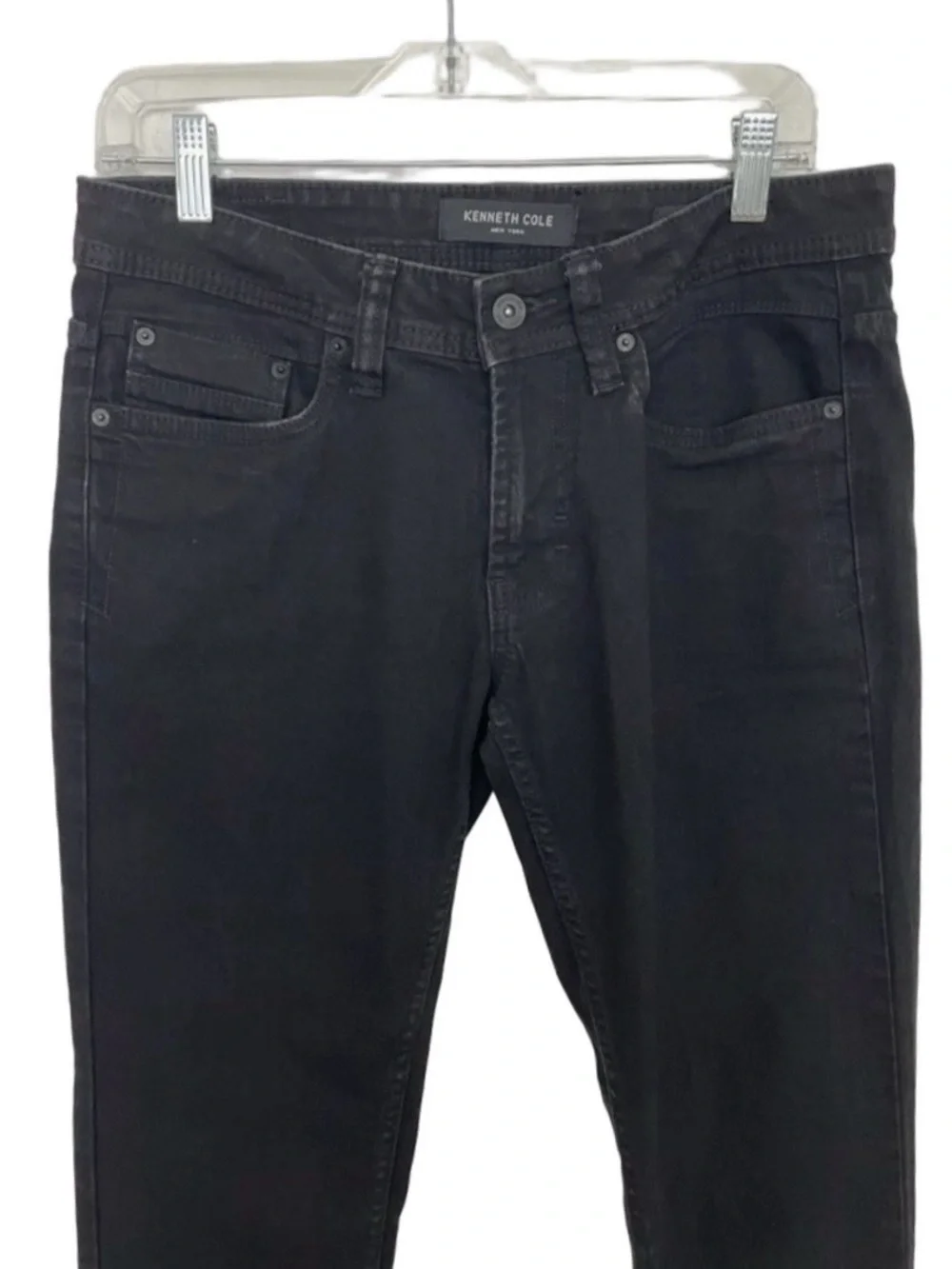 Kenneth Cole Men's Slim Fit Stretch Denim Black Jeans 30W x 32L